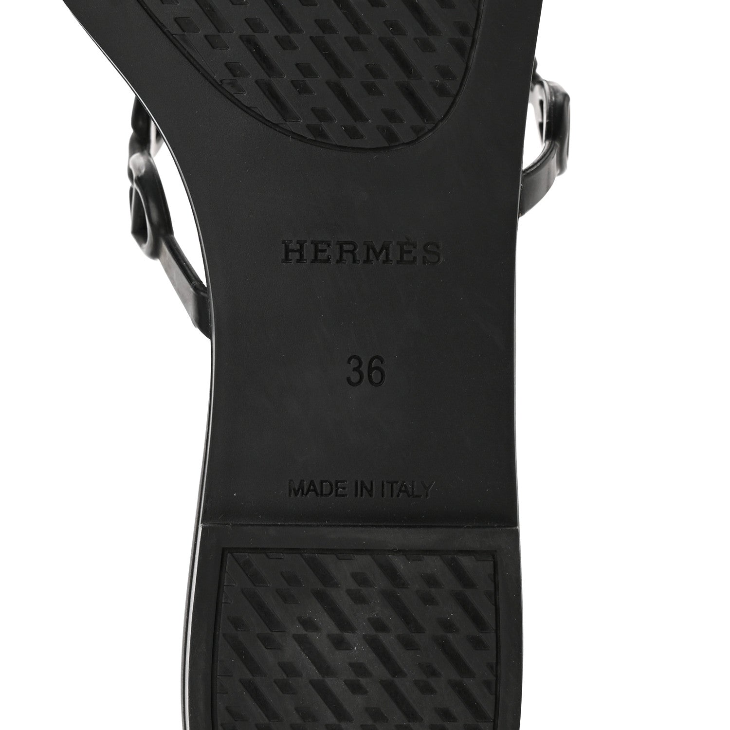 Hermes Rubber Chaine d'Ancre Rivage Sandals 36 Black 7 of 8