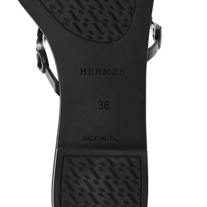 Hermes Rubber Chaine d'Ancre Rivage Sandals 36 Black 7 of 8