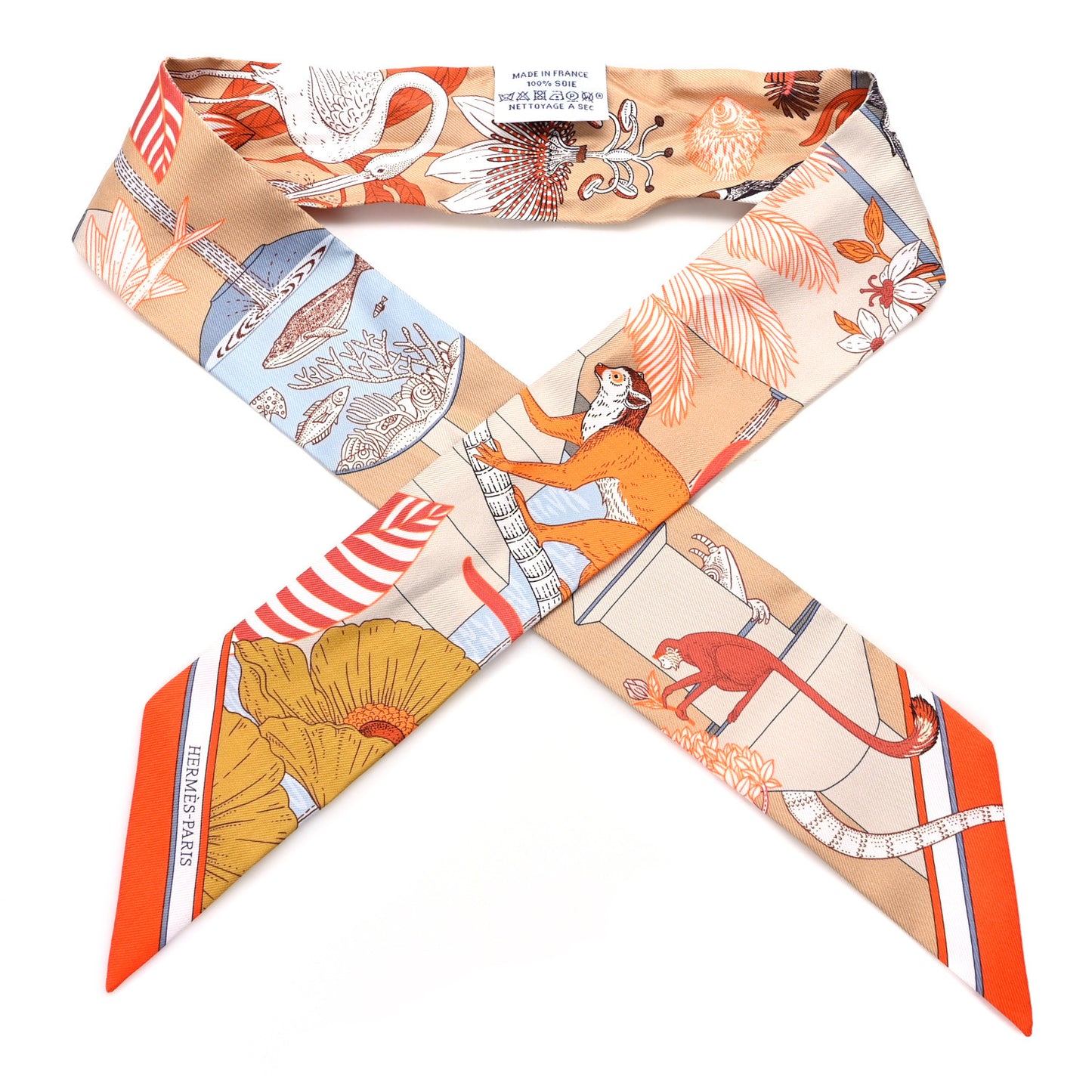 Silk Precious Paradise Twilly Beige Doré Orange Gris Bleu
