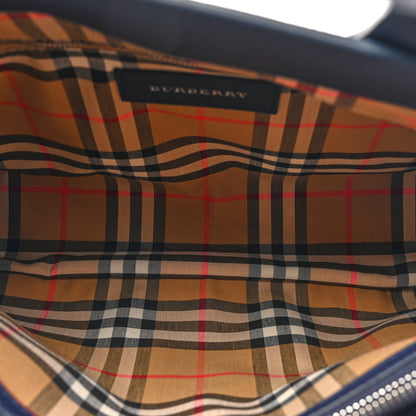 Burberry Derby Calfskin Vintage Check Medium Banner Tote Regency Blue 5 of 11