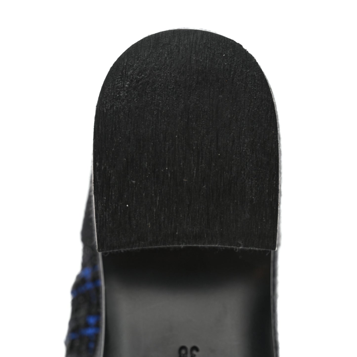Tweed Lace Up Platform Oxfords 38 Black Blue