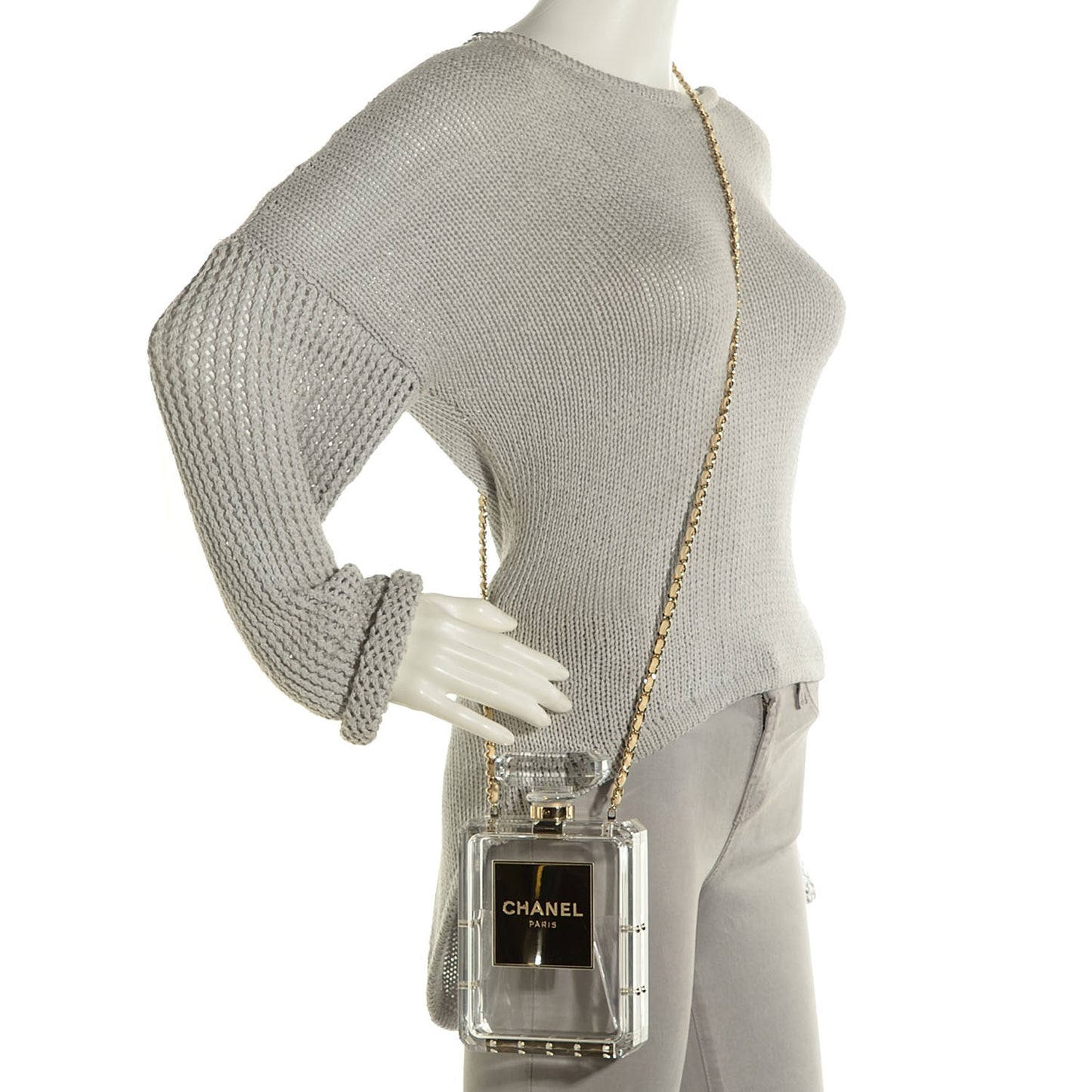 Transluscent Plexiglass Perfume Bottle Clutch