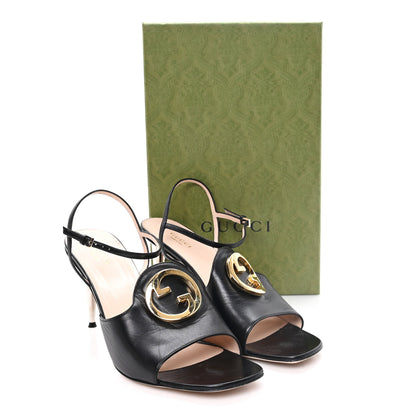 Gucci Malaga Kid Blondie 85mm Slingback Sandals 42 Black 10 of 10