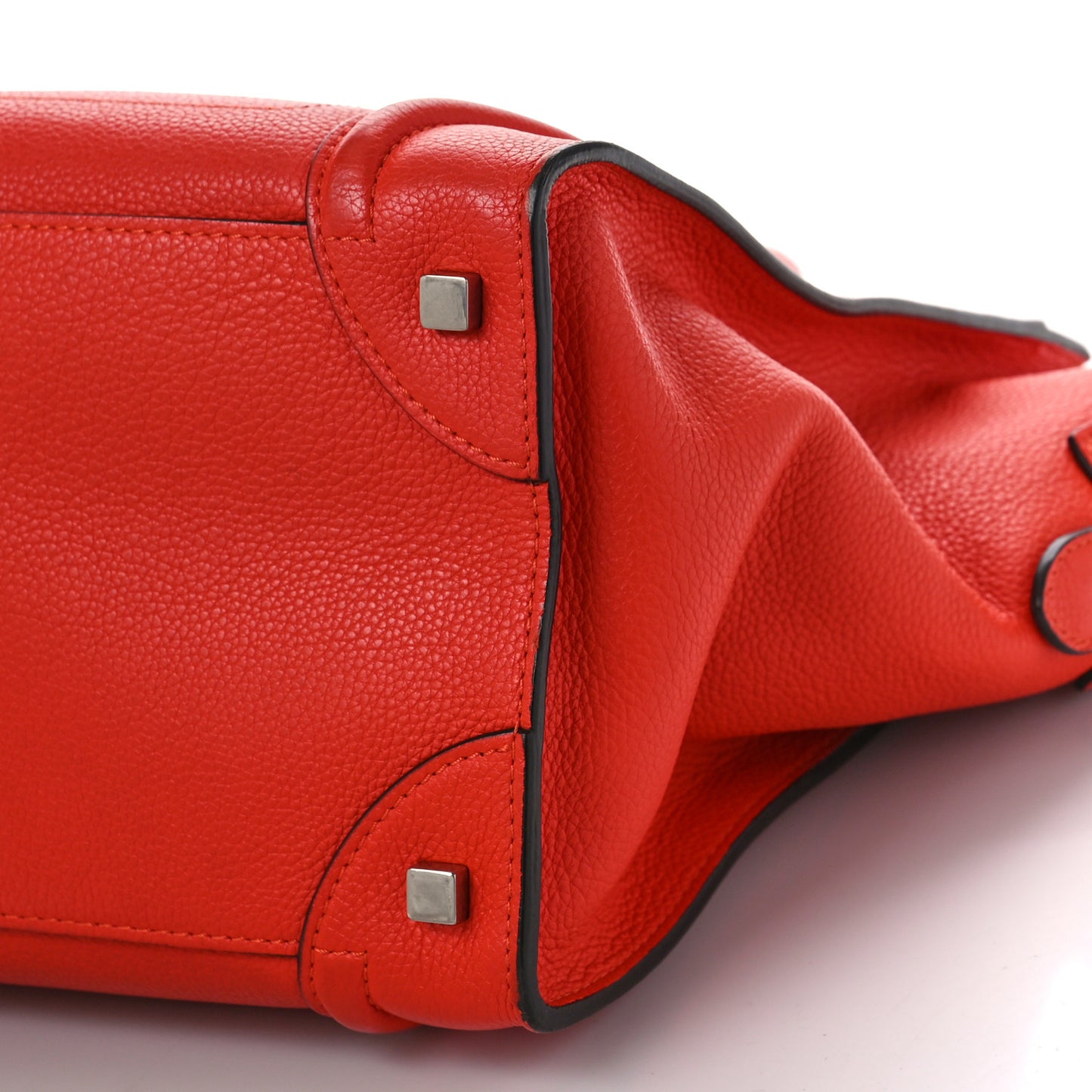 Drummed Calfskin Mini Luggage Vermillion