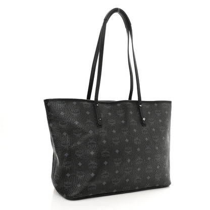 MCM Visetos Medium Anya Shopper Tote Black 3 of 11
