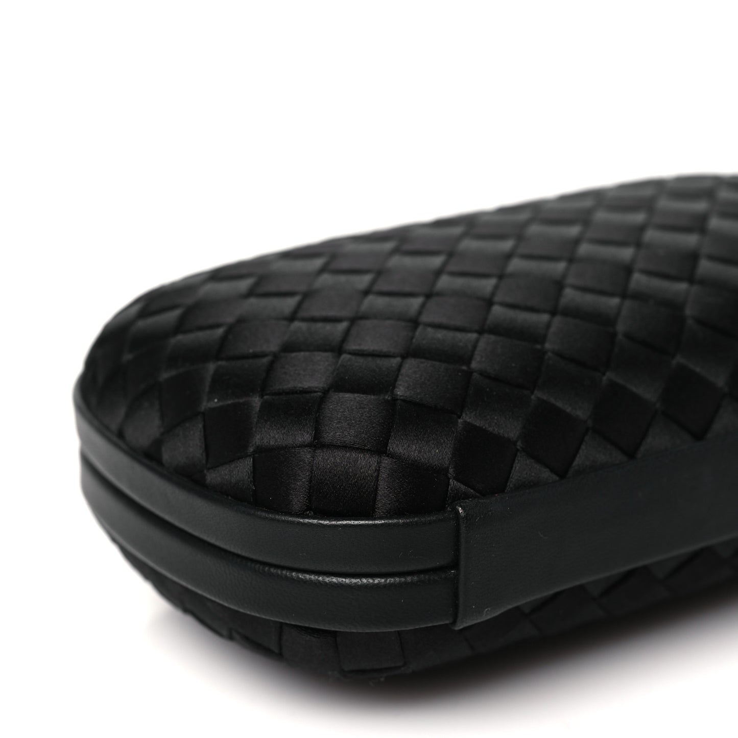 Satin Intreccio Impero Knot Clutch Black