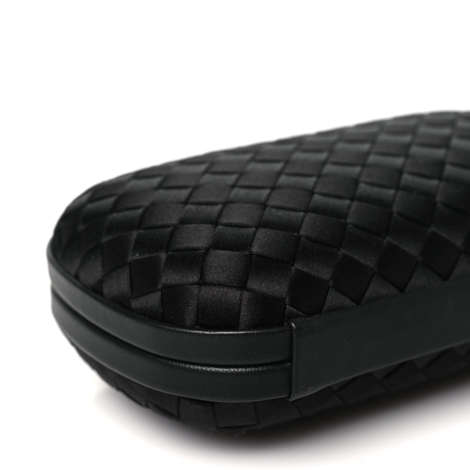 Bottega Veneta Satin Intreccio Impero Knot Clutch Black 8 of 9