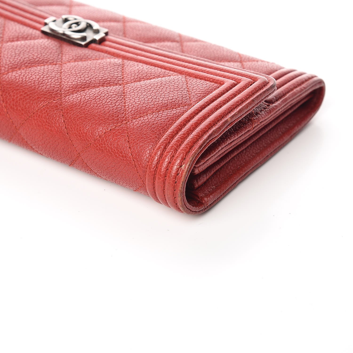 Chanel Caviar Quilted Boy Flap Wallet Red 14 of 18