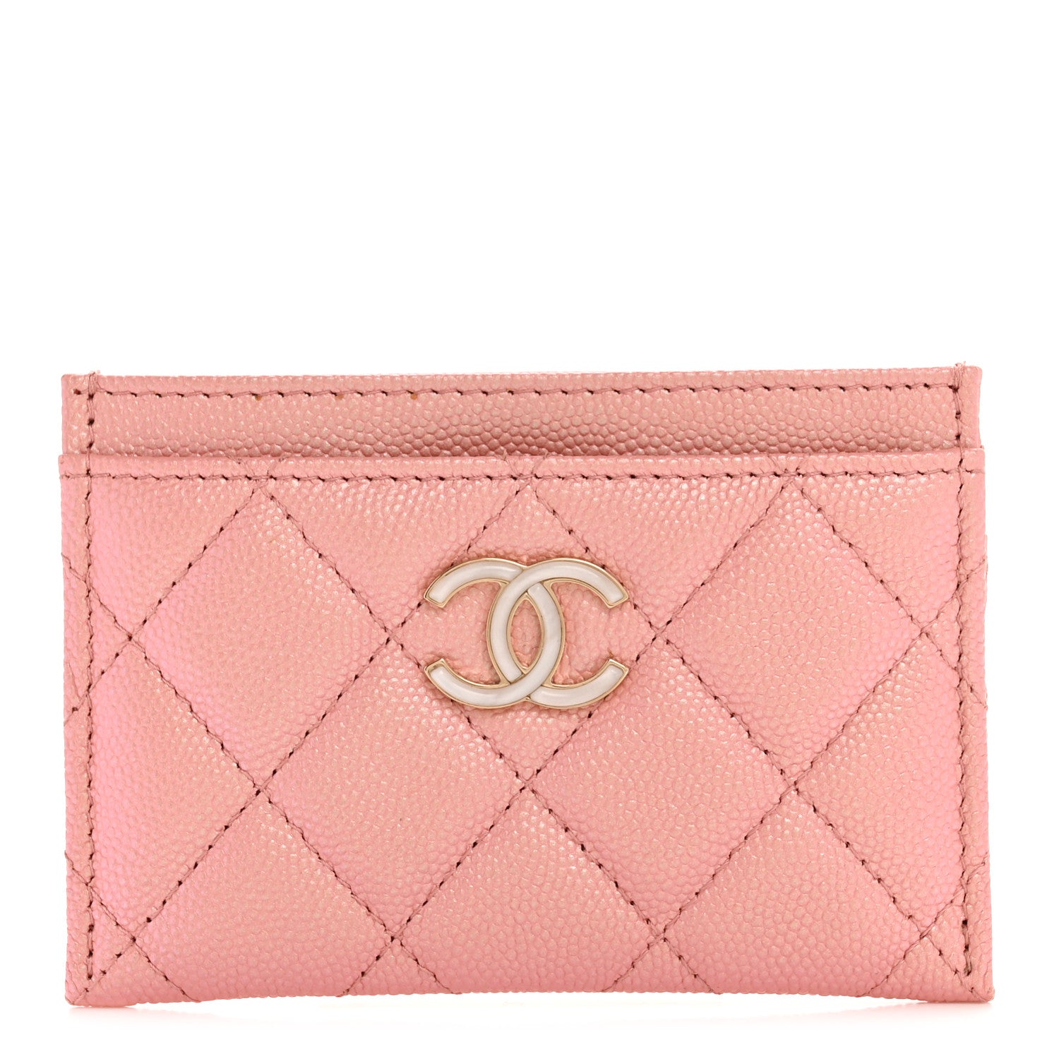 Chanel Iridescent Caviar Quilted Card Holder Rose Pink 1 of 10