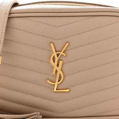 Saint Laurent Grain De Poudre Matelasse Monogram Mini Lou Camera Bag Dark Beige 8 of 11
