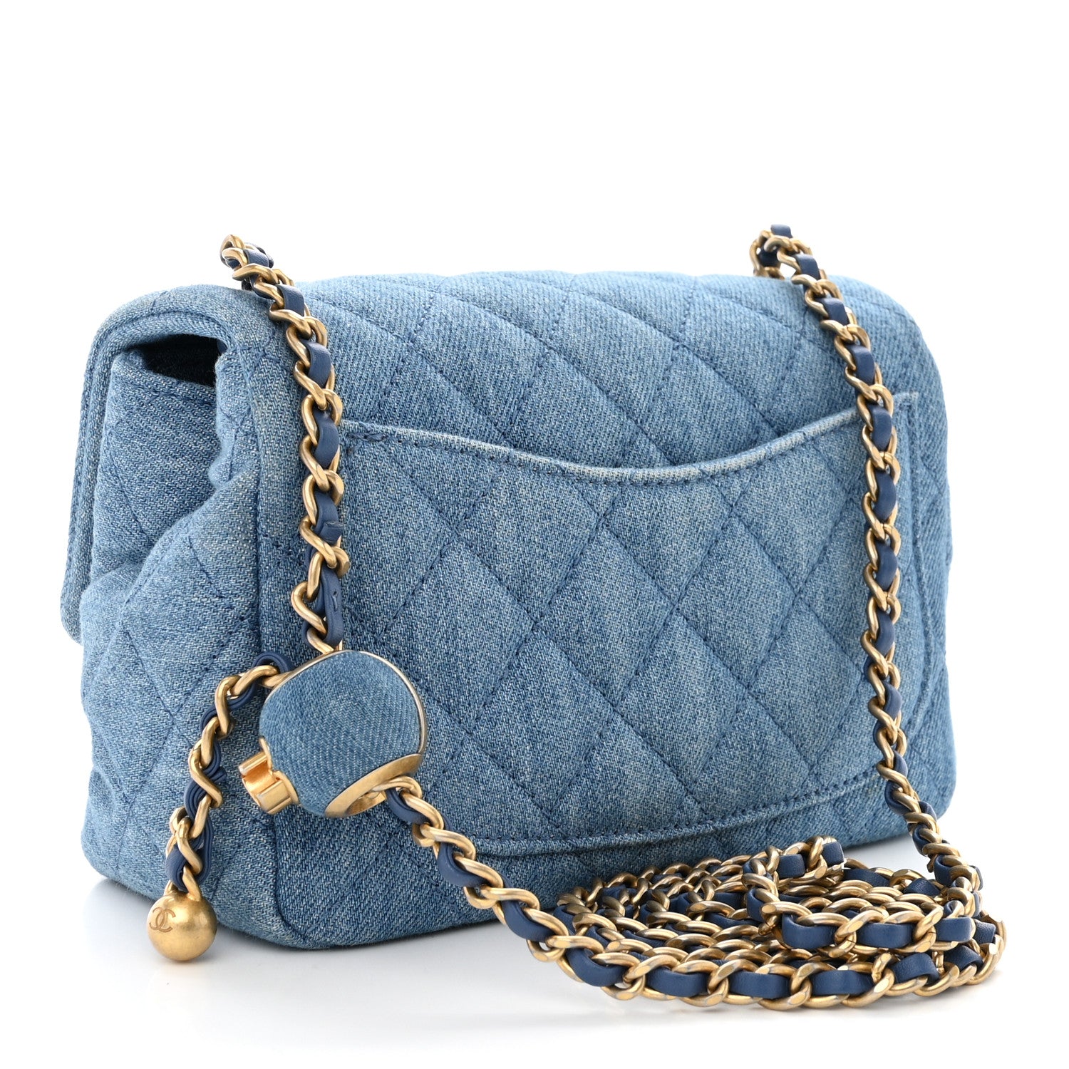 Chanel Denim Quilted Mini Pearl Crush Flap Blue 3 of 10