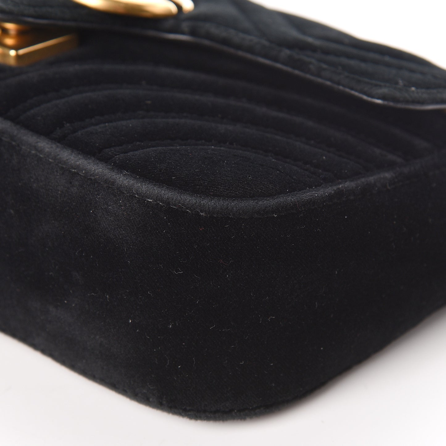 Velvet Matelasse Mini GG Marmont Shoulder Bag Black