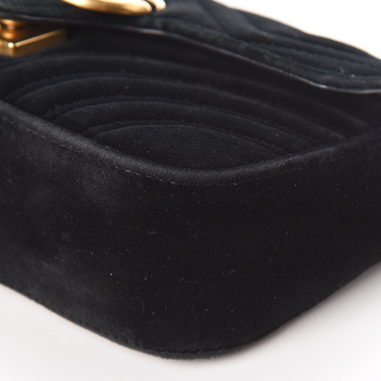 Gucci Velvet Matelasse Mini GG Marmont Shoulder Bag Black 10 of 12