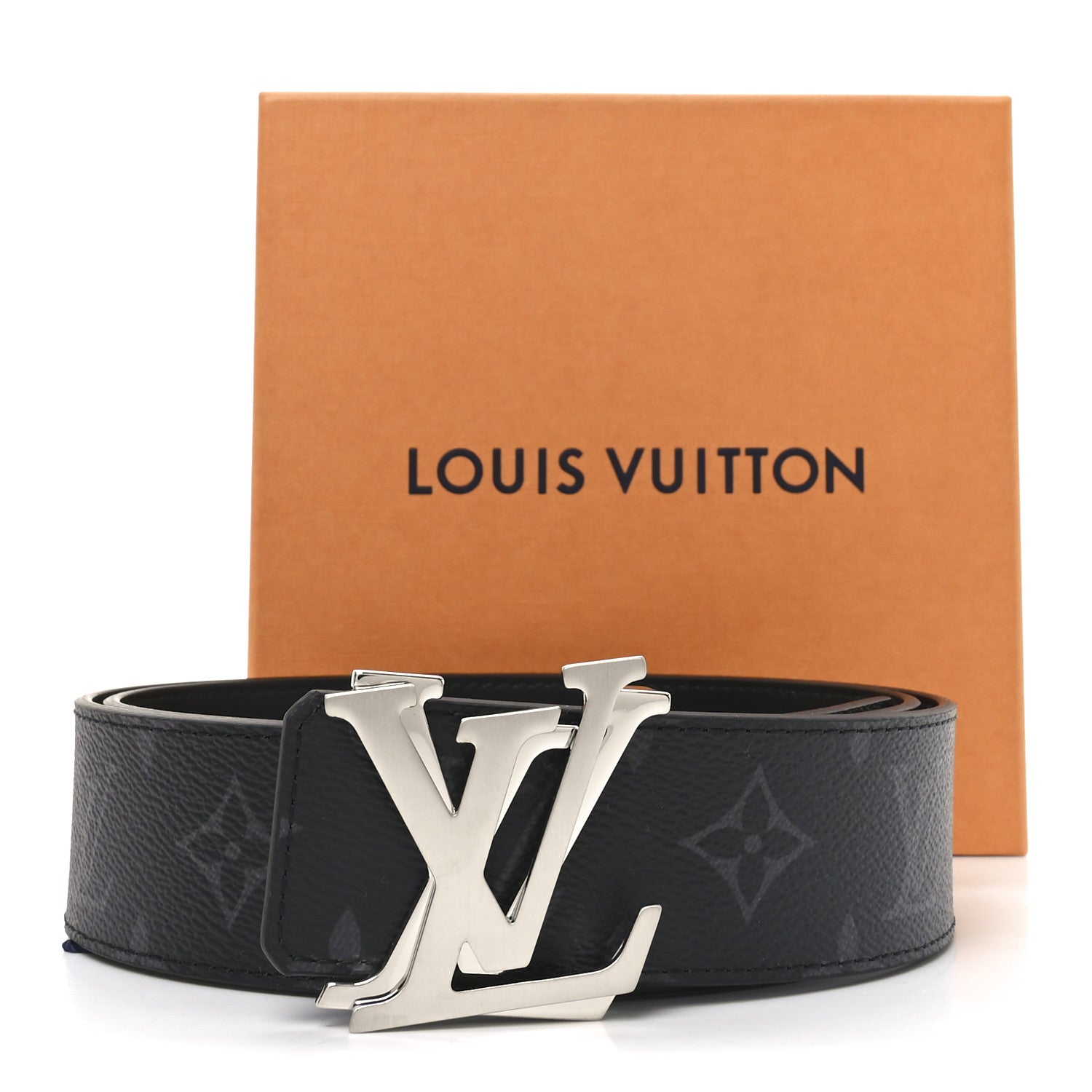 Louis Vuitton Calfskin Monogram Eclipse 40mm Shake LV Initiales Reversible 90 36 Belt 4 of 4