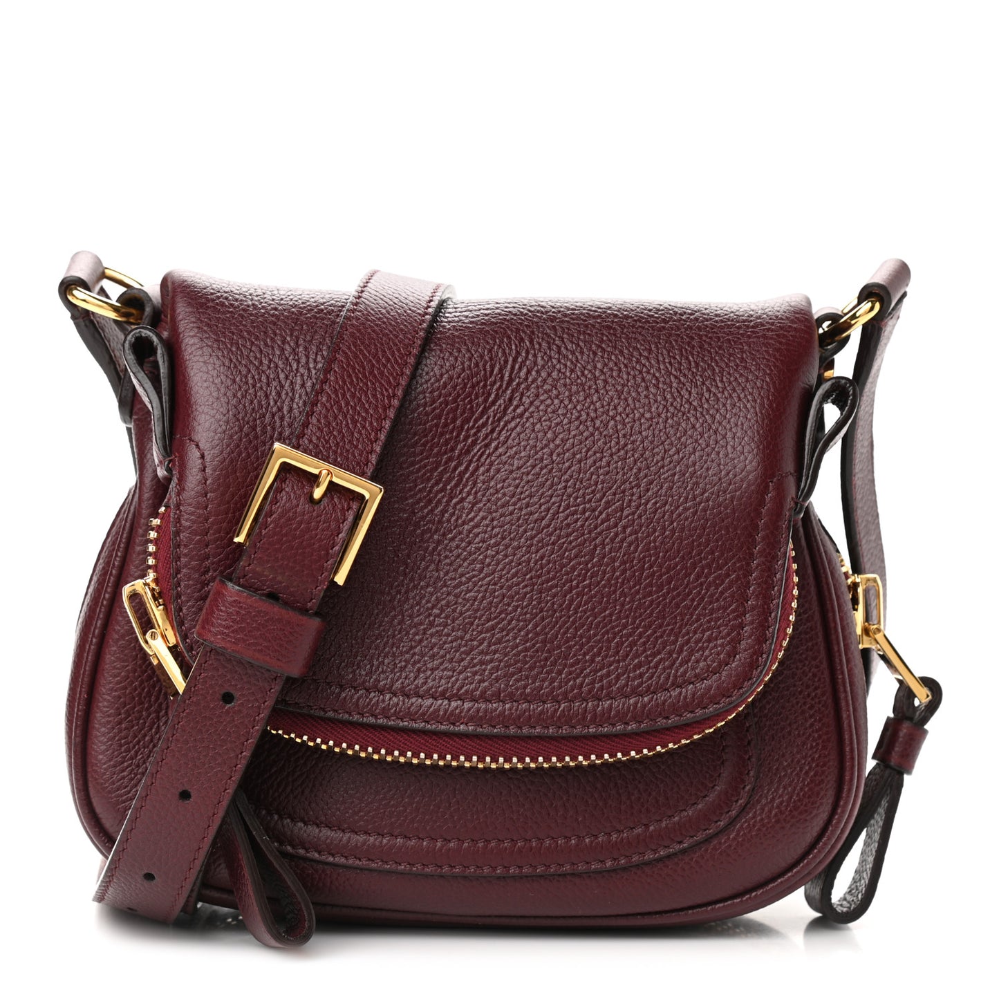 Calfskin Mini Jennifer Crossbody Bag Oxblood