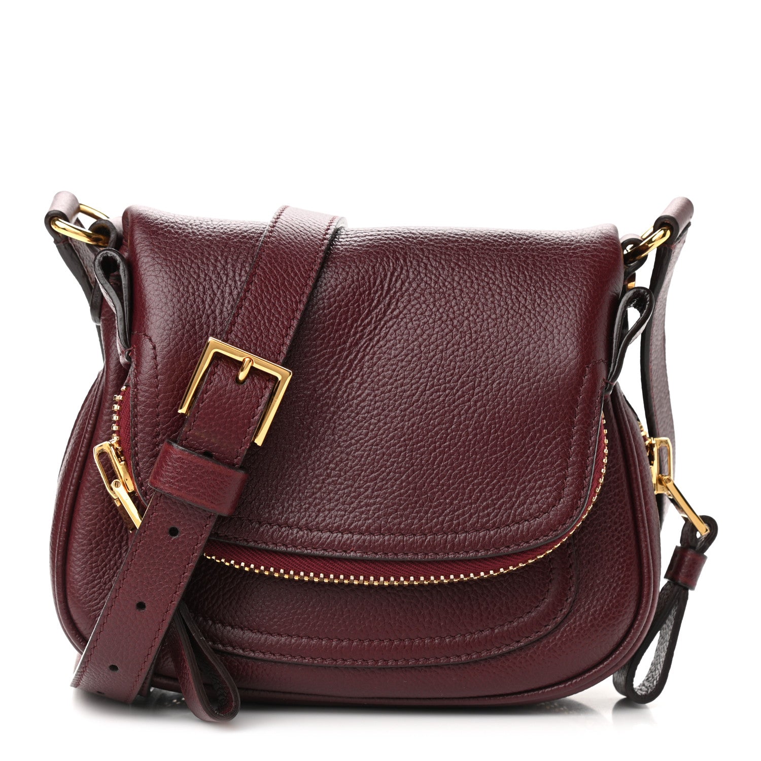Tom Ford Calfskin Mini Jennifer Crossbody Bag Oxblood 1 of 8