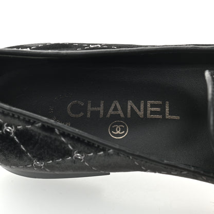 Chanel Velvet Moccasin Loafers 37 Black 7 of 7