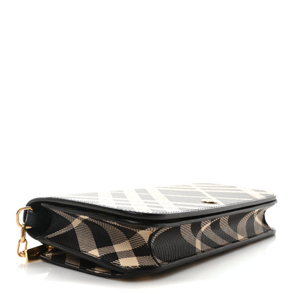 Burberry Check Chain Strap Wallet Black Calico 4 of 9