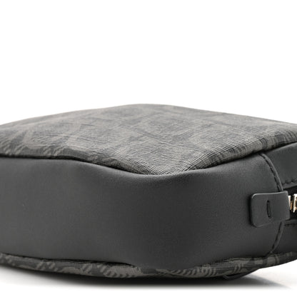 Salvatore Ferragamo Gancini Monogram Calfskin Multi-Pouch Travel Belt Bag Black Grey 9 of 10