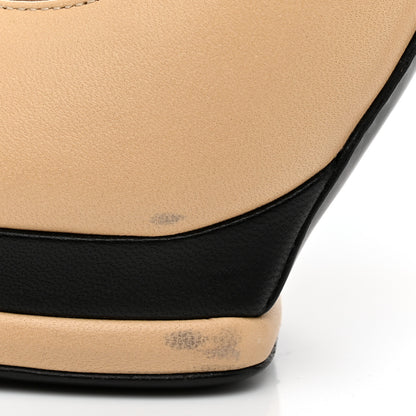 Chanel Lambskin CC Cap Toe Platform Pumps 36 Beige Black 9 of 9