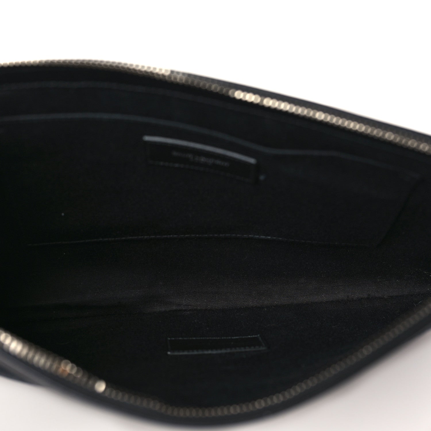 Saint Laurent Linen Canvas Rive Gouche Zipped Pouch Black 5 of 8