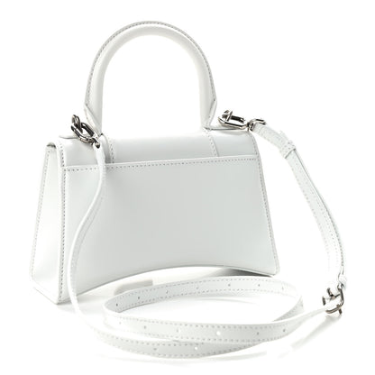 Balenciaga Box Calfskin Graffiti Logo Hourglass Top Handle Bag XS White Light Silver 2 of 7