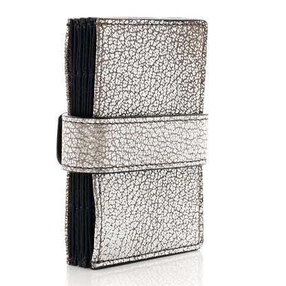 Jimmy Choo Metallic Grainy Goatskin Myla Gusseted Card Holder Platinum 3 of 12