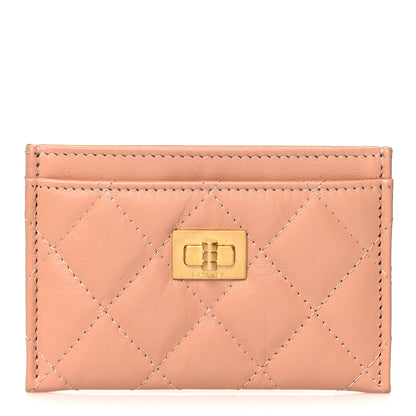 Chanel Aged Calfskin Quilted Reissue Card Holder Beige 1 of 13