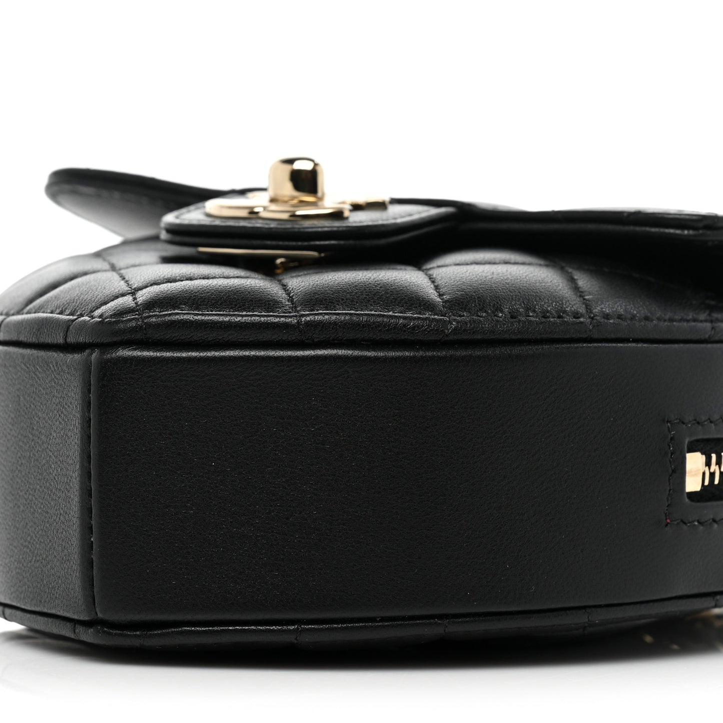 Lambskin Quilted CC In Love Heart Clutch With Chain Black