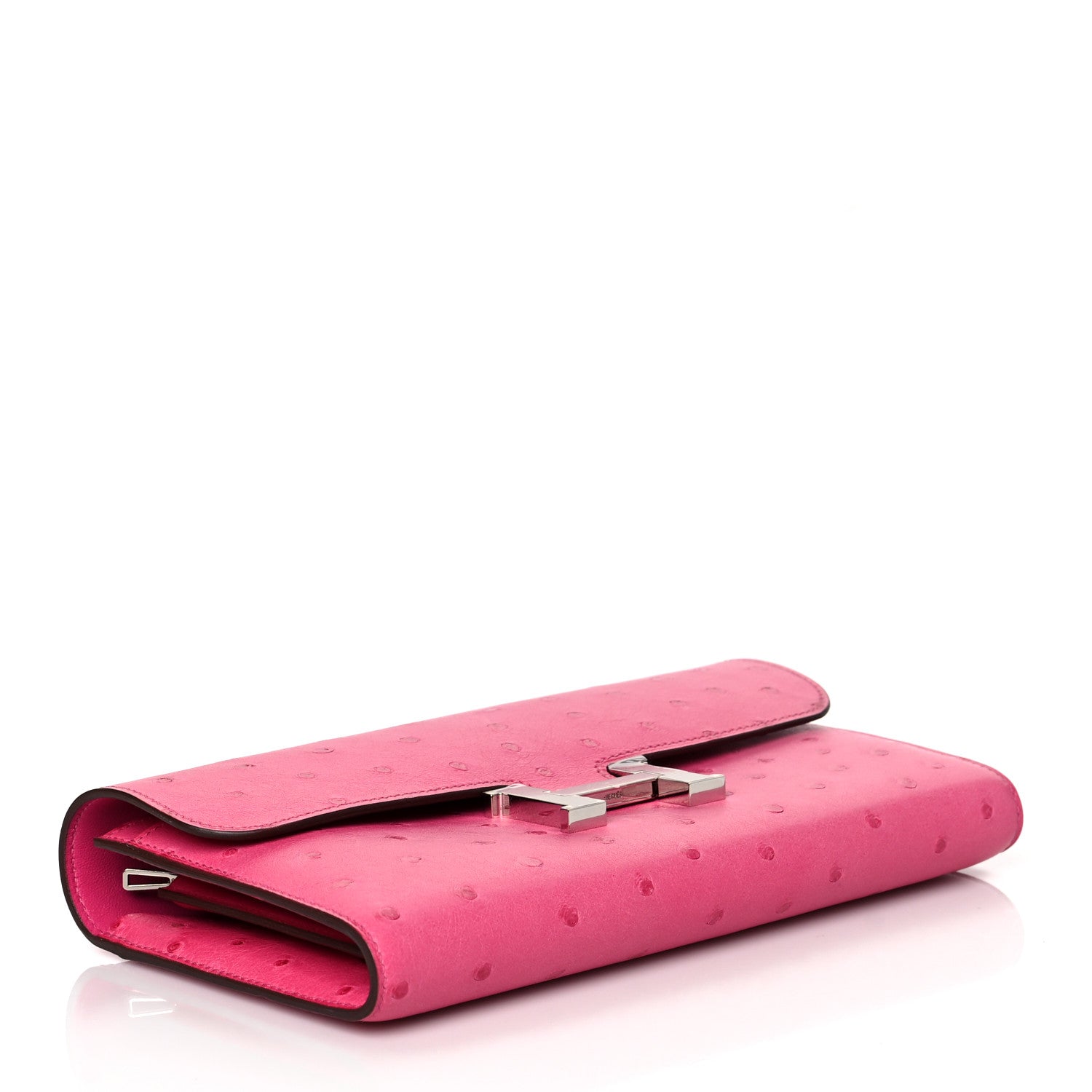 Hermes Ostrich Constance Long Wallet Rose Tyrien 4 of 10