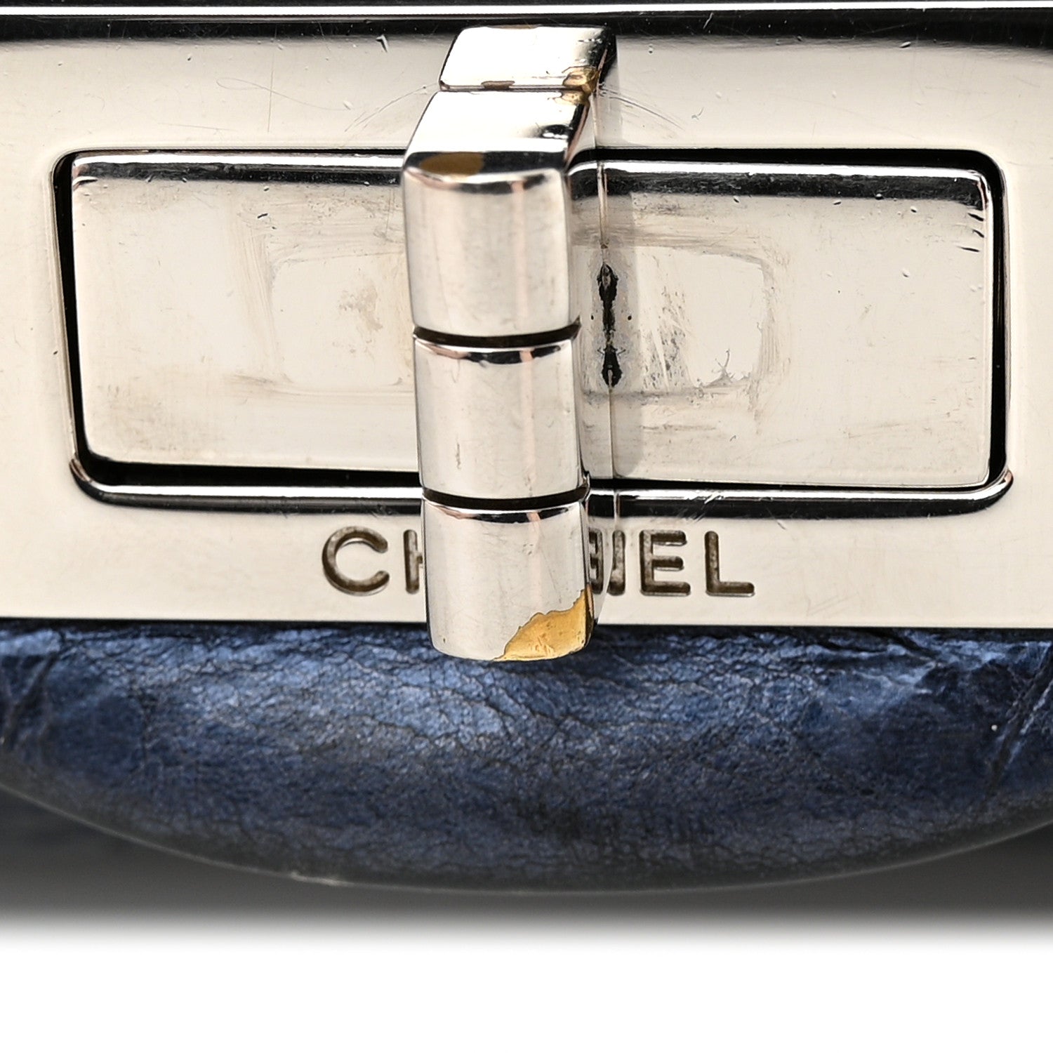 Chanel Metallic Aged Calfskin Quilted 2.55 Reissue 228 Flap Blue 12 of 13