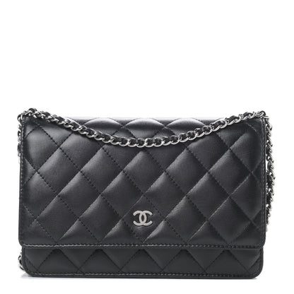 Chanel Lambskin Quilted Wallet On Chain WOC Black 1 of 14