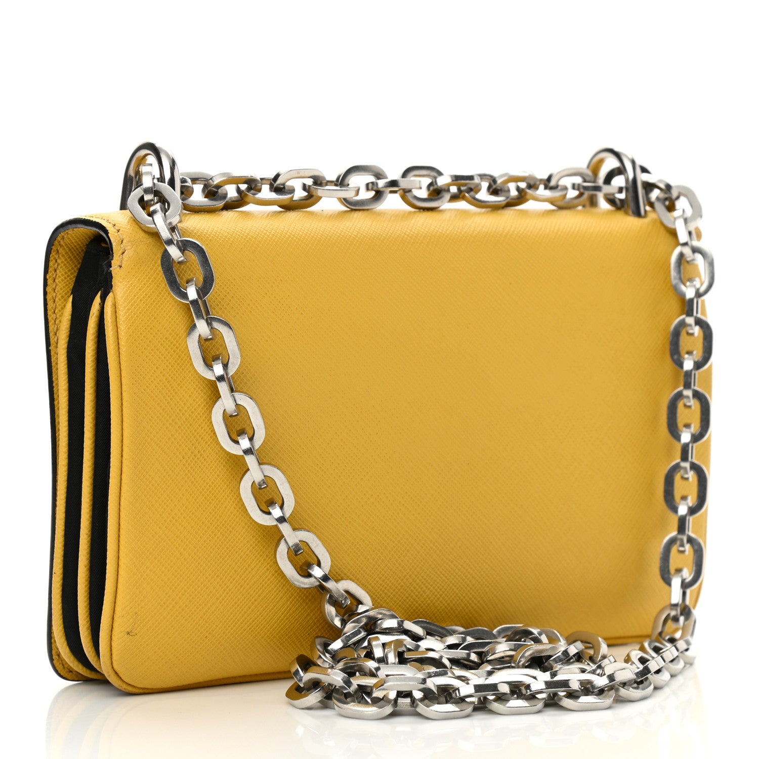Prada Saffiano Chain Shoulder Bag Sole 3 of 12
