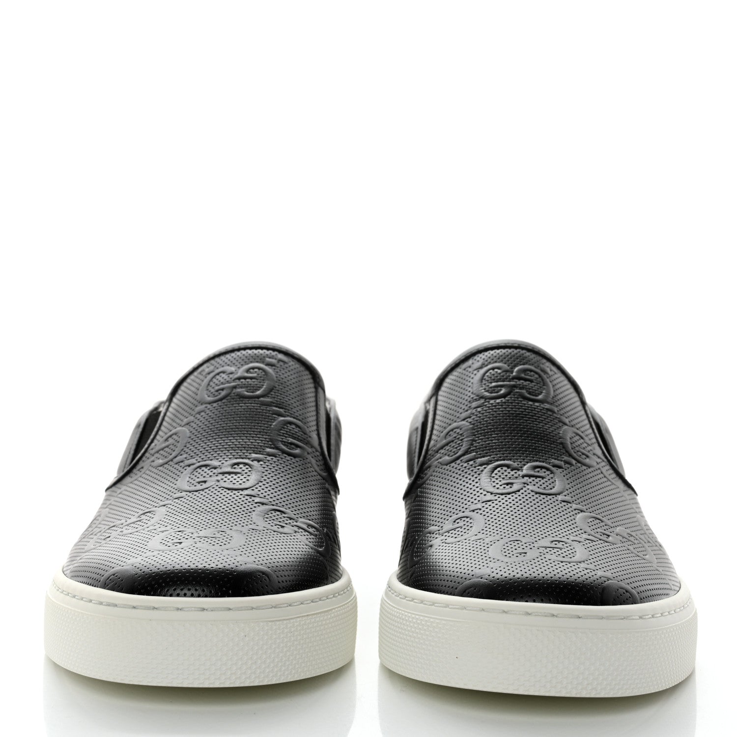 Gucci Calfskin GG Tennis Embossed Mens Dublin Slip On Sneakers 9.5 Black 2 of 10