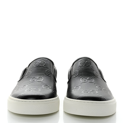 Gucci Calfskin GG Tennis Embossed Mens Dublin Slip On Sneakers 9.5 Black 2 of 10