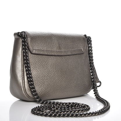 Gucci Metallic Pebbled Calfskin Small Soho Flap Crossbody Sasso 3 of 7