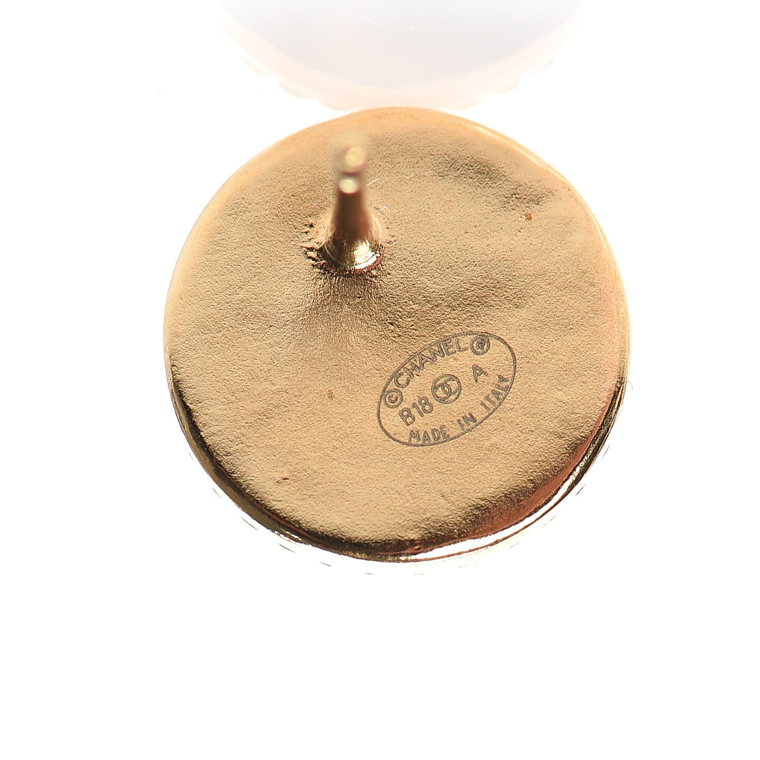 Chanel CC Button Earrings Gold 4 of 5