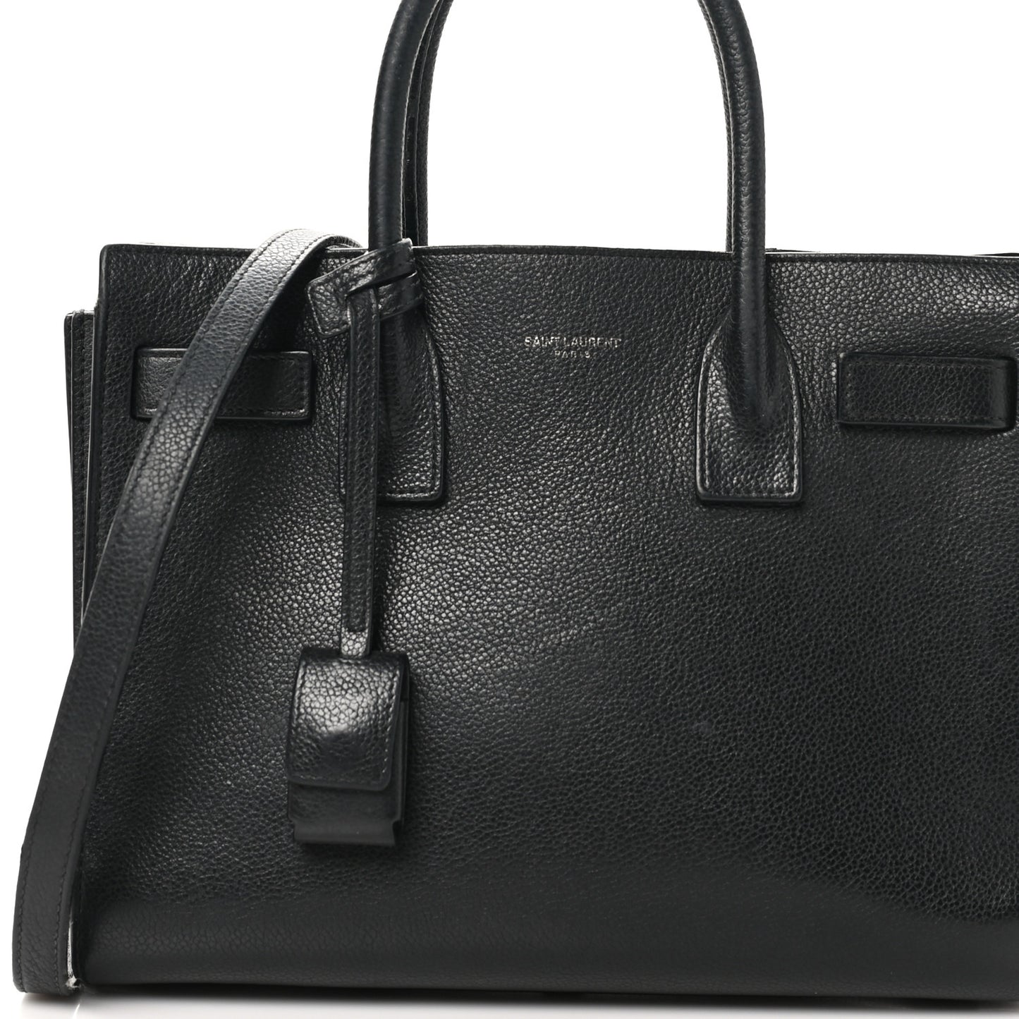 Grained Calfskin Baby Sac De Jour Black