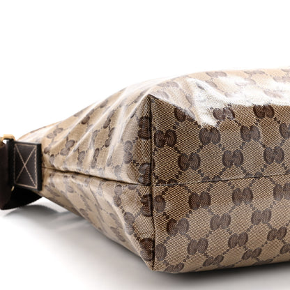 Gucci Crystal Monogram Large Flat Messenger Bag Dark Brown 8 of 9