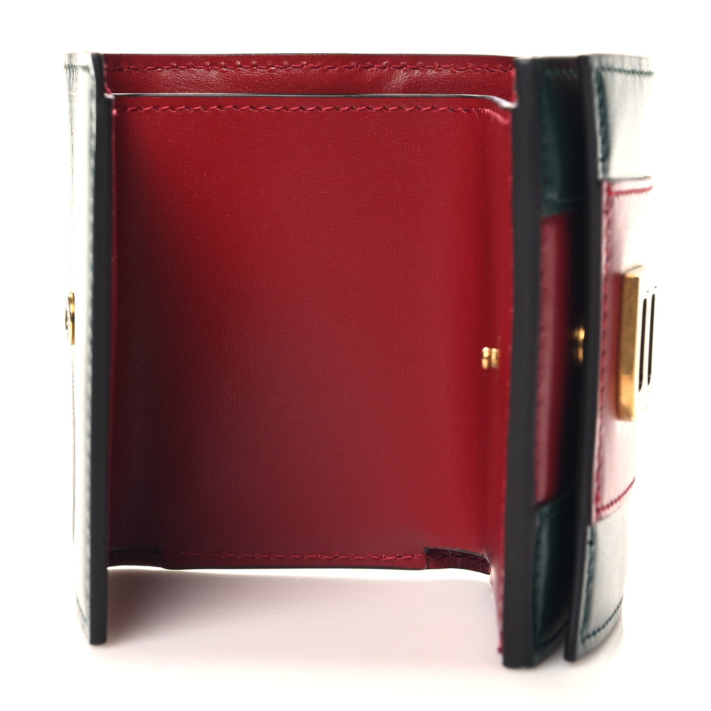 X Balenciaga Calfskin Web Card Case Wallet Beige Ebony