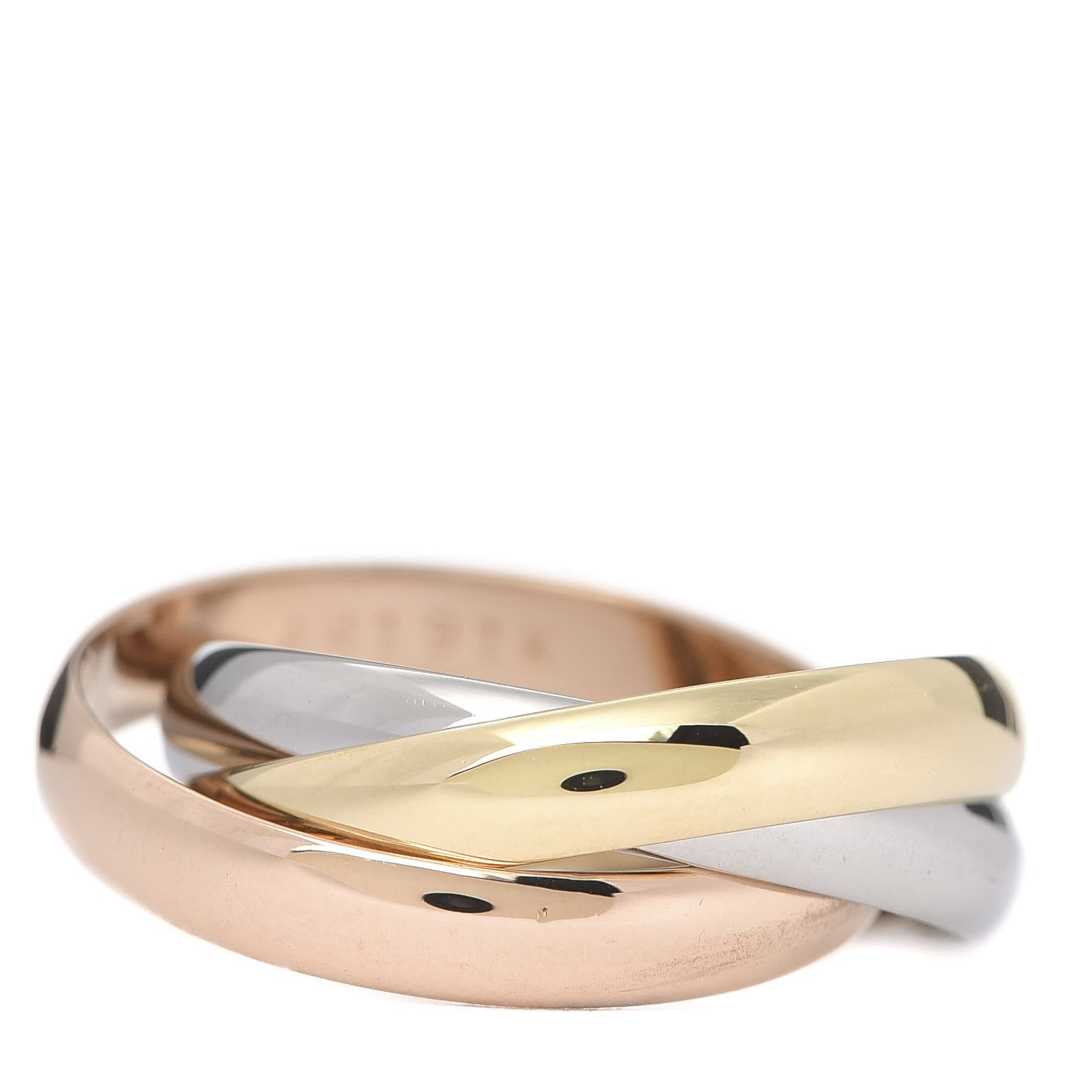 Cartier 18K Pink Yellow White Gold Classic Les Must De Trinity Ring 54 6.75 3 of 4