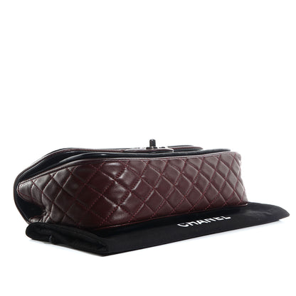 Chanel Lambskin Quilted Classic Twist Flap Bag Black Bordeaux 4 of 8