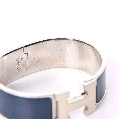 Hermes Enamel Wide Clic Clac H Bracelet GM Indigo 6 of 7
