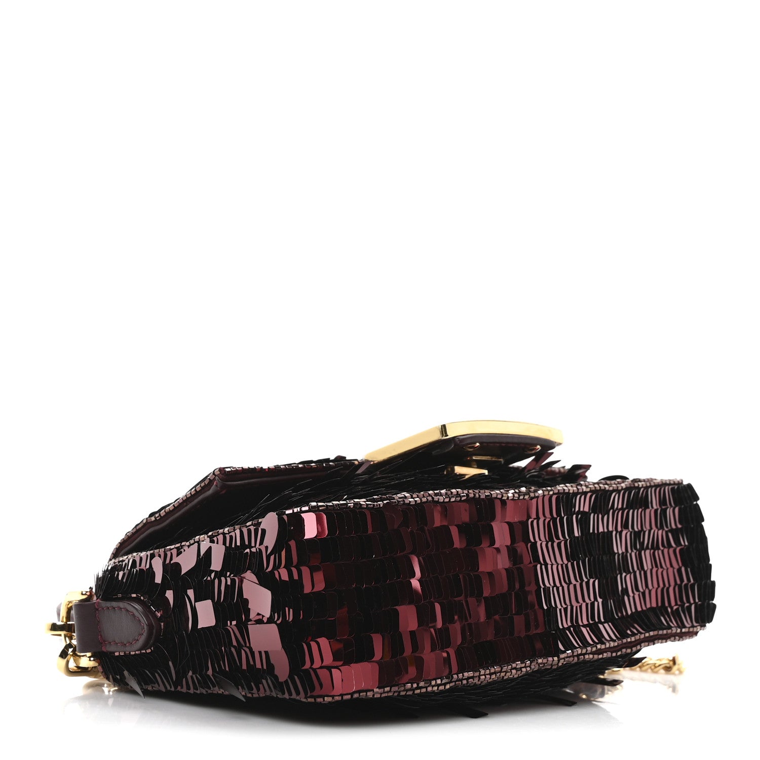 Fendi Sequin Paillettes Vitello Grace Sex and the City Mini Baguette Granata 4 of 10