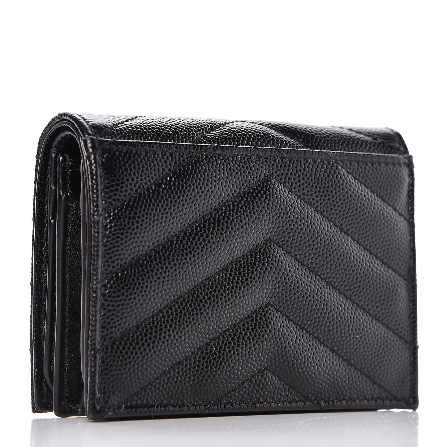 Grain De Poudre Matelasse Chevron Monogram Card Case Black