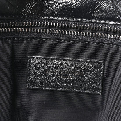 Saint Laurent Crinkled Calfskin Matelasse Monogram Large Niki Chain Satchel Black 6 of 10