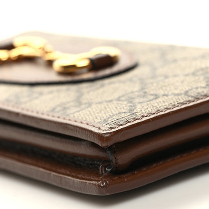 Gucci GG Supreme Monogram Azalea Calfskin Horsebit 1955 Wallet On Chain Beige Ebony Brown Sugar 10 of 10