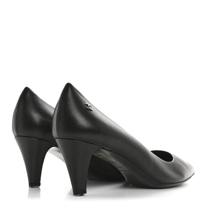 Chanel Lambskin CC Pumps 39.5 Black 5 of 9