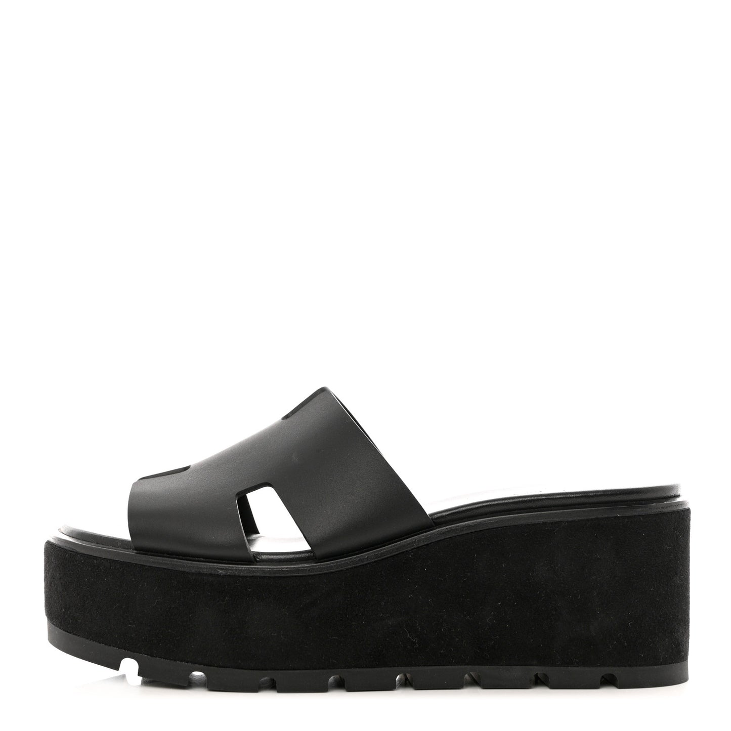Calfskin Suede Eze 30 Sandals 38 Black
