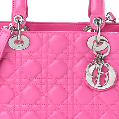 Christian Dior Lambskin Cannage Medium Lady Dior Pink 7 of 9